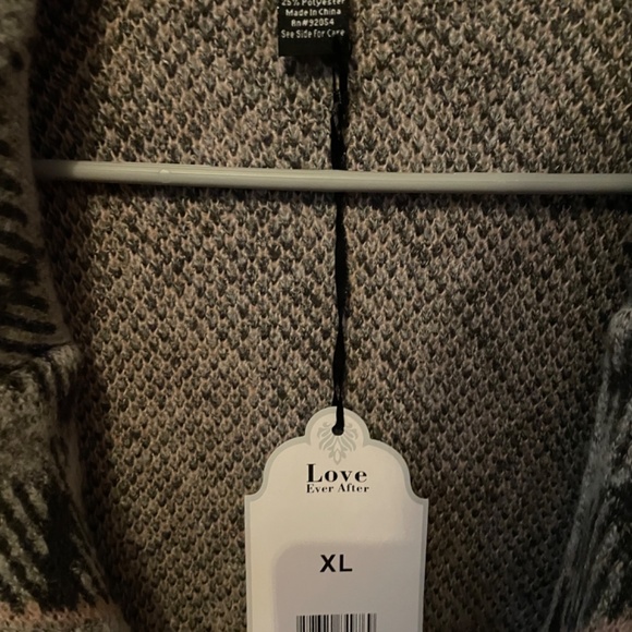 Plaid Open Front Knit Cardigan - Picture 2 of 2